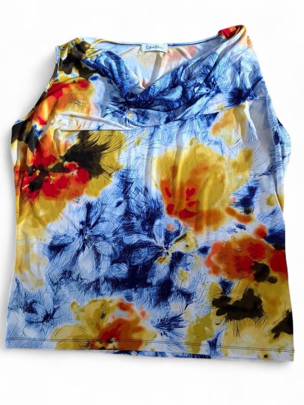 Calvin Klein women’s sleeveless blouse/top w colorful floral